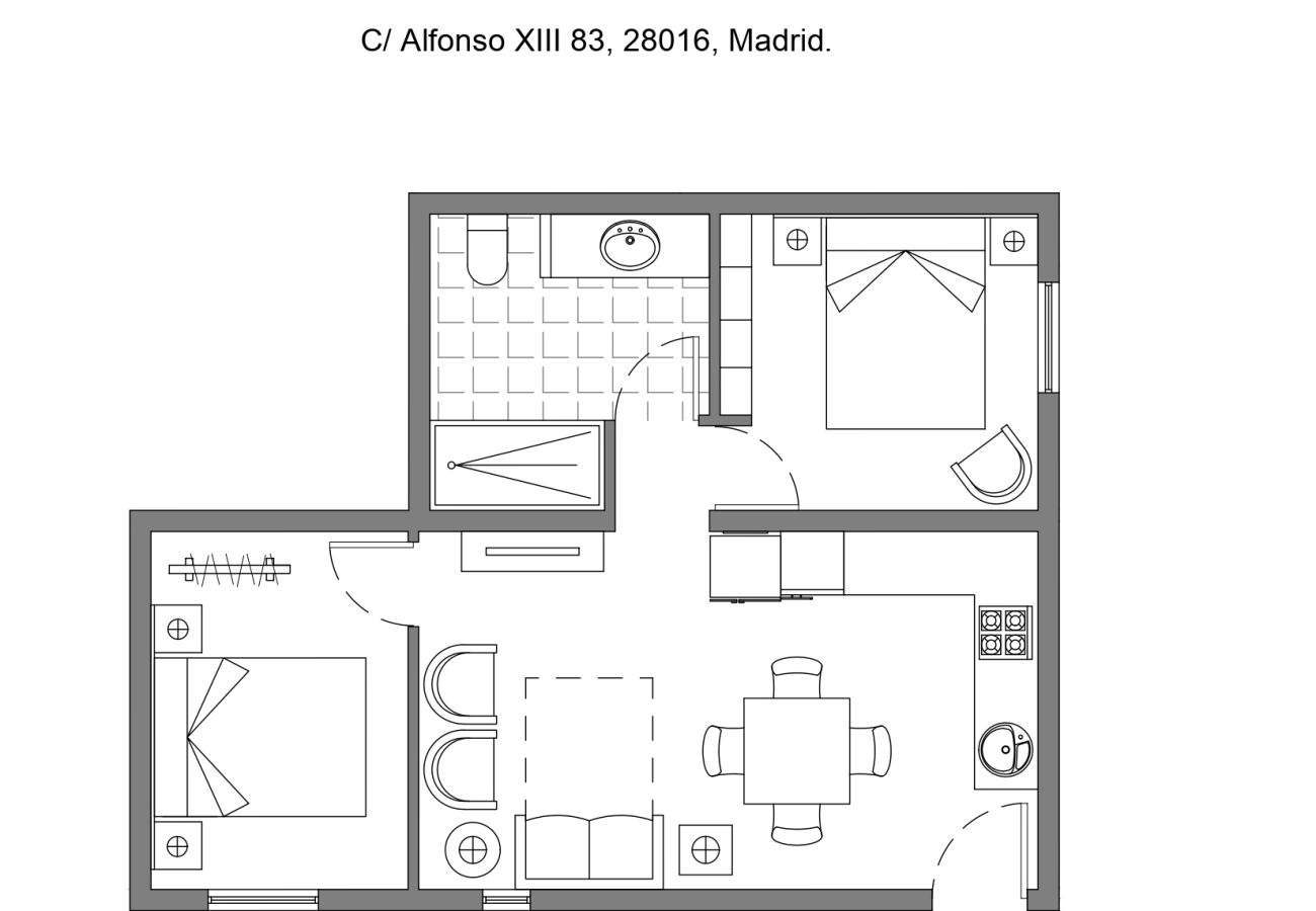 Apartamento en Madrid - GARDEN House Downtown MADRID CENTRO-IFEMA-AEROPUERTO. 2 ROOMS 6 PAX GARDEN