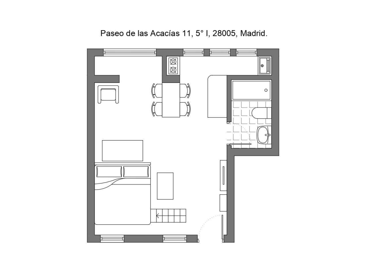 Estudio en Madrid - CITY CENTER- ATOCHA ST.  Studio. 4 PAX