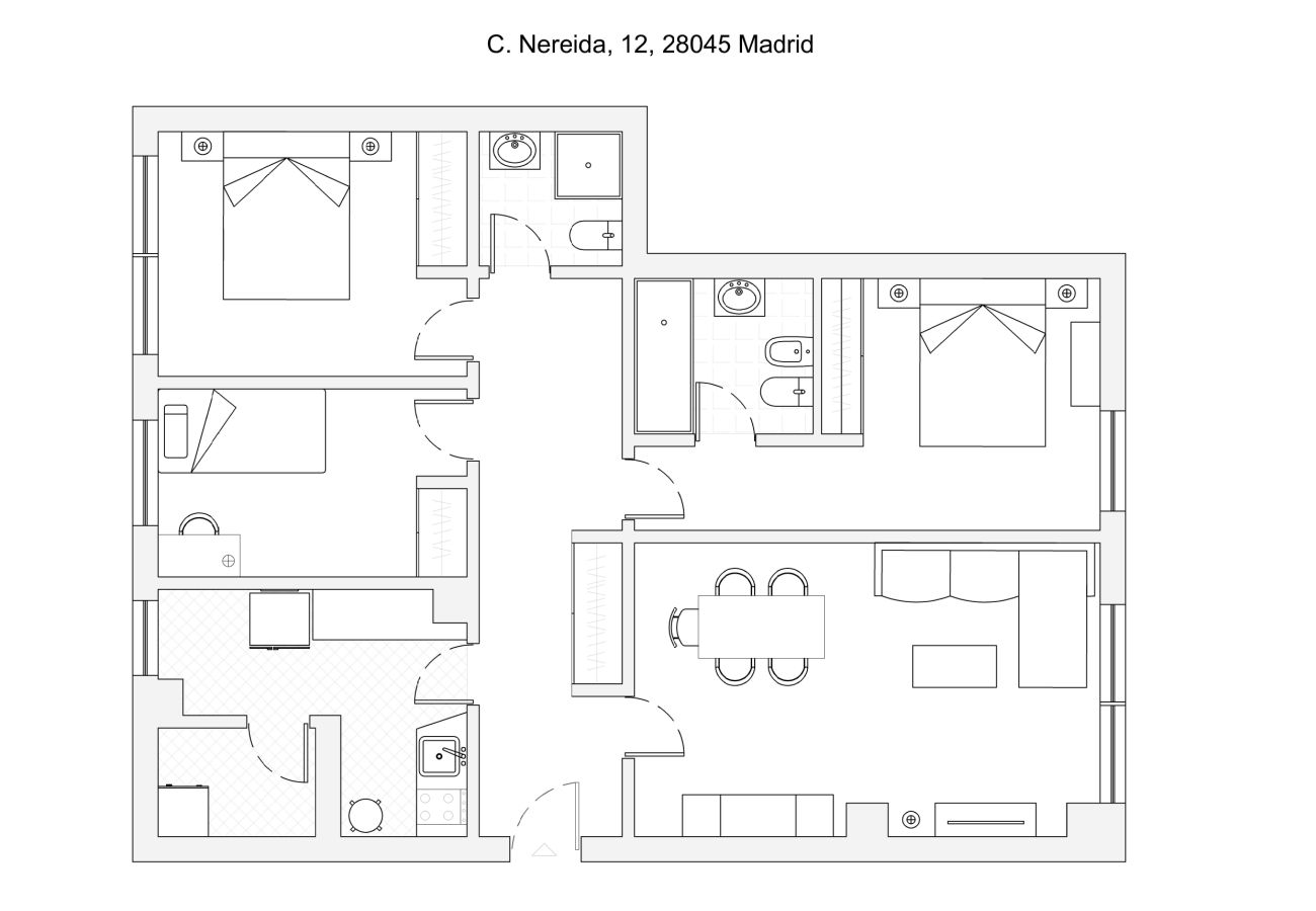 Apartamento en Madrid - Amplio y luminoso apartamento de tres dormitorios a pocos del planetario de Madrid 