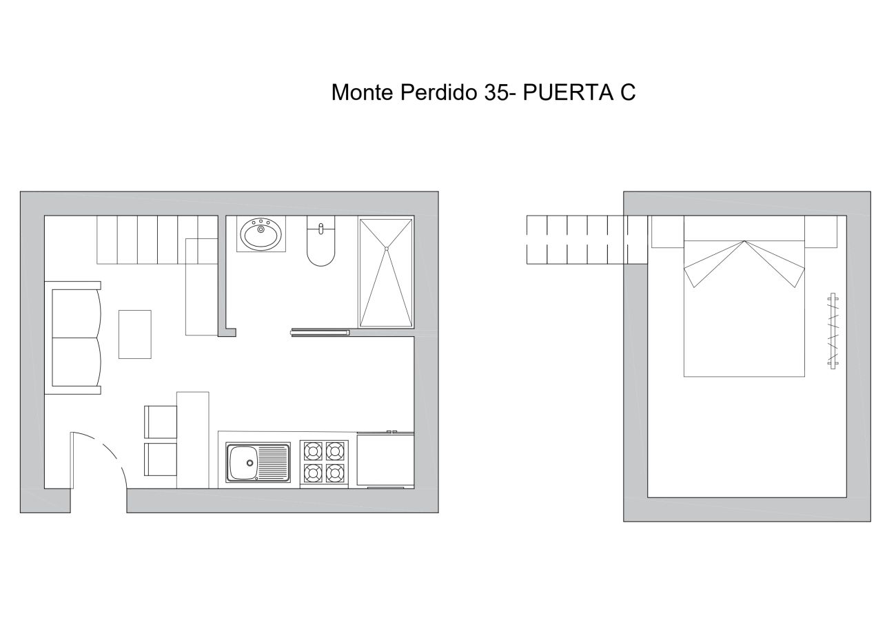 Studio in Madrid - Exquisito Estudio con Cama en Mezanine y Patio Compartido MPE35C