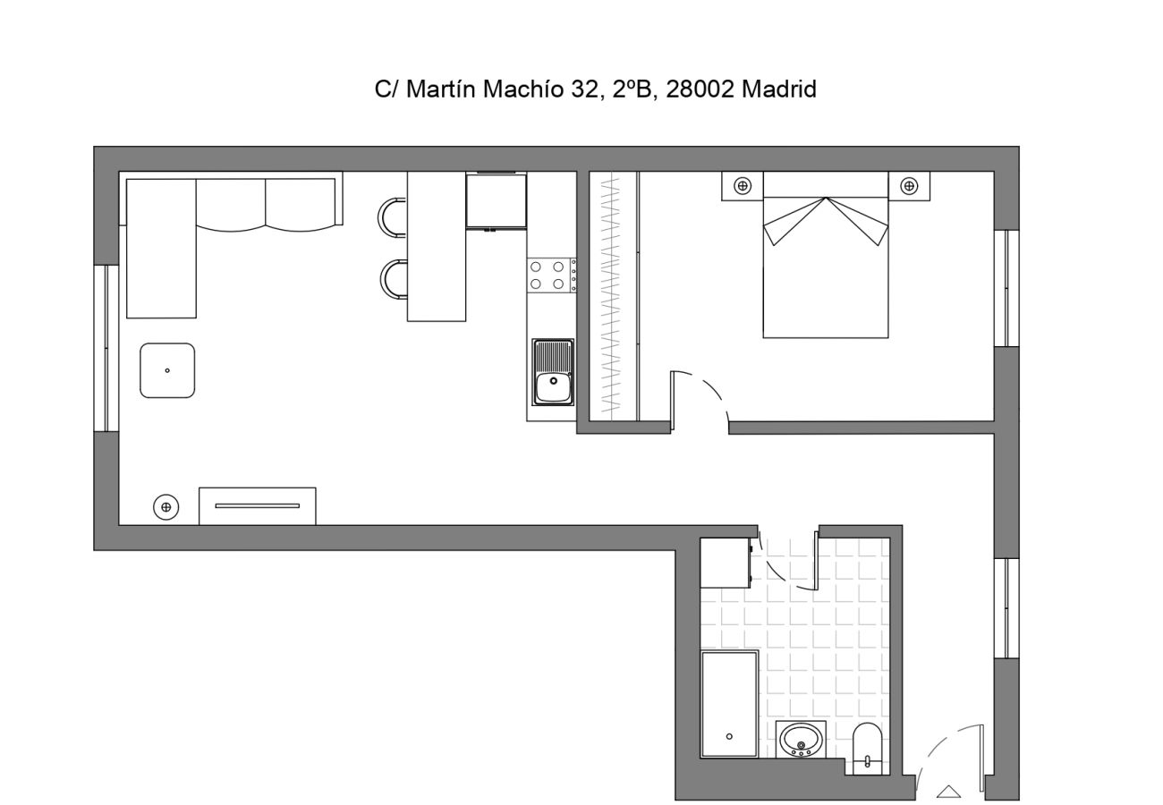 Appartement à Madrid - Appartement confortable d'une chambre à Chamartin