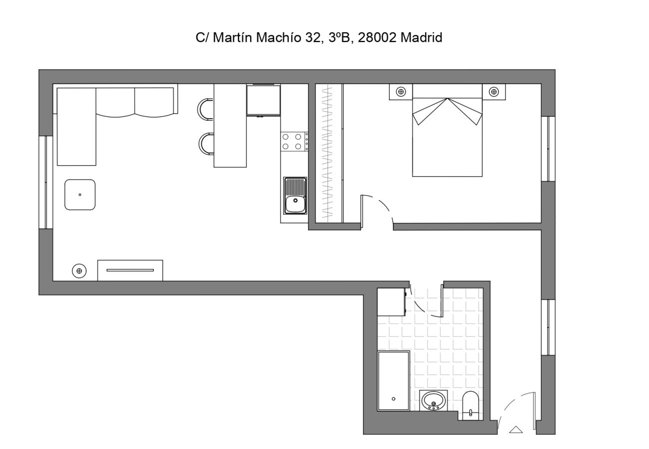 Appartement à Madrid -  Appartement confortable d'une chambre à Chamartin 